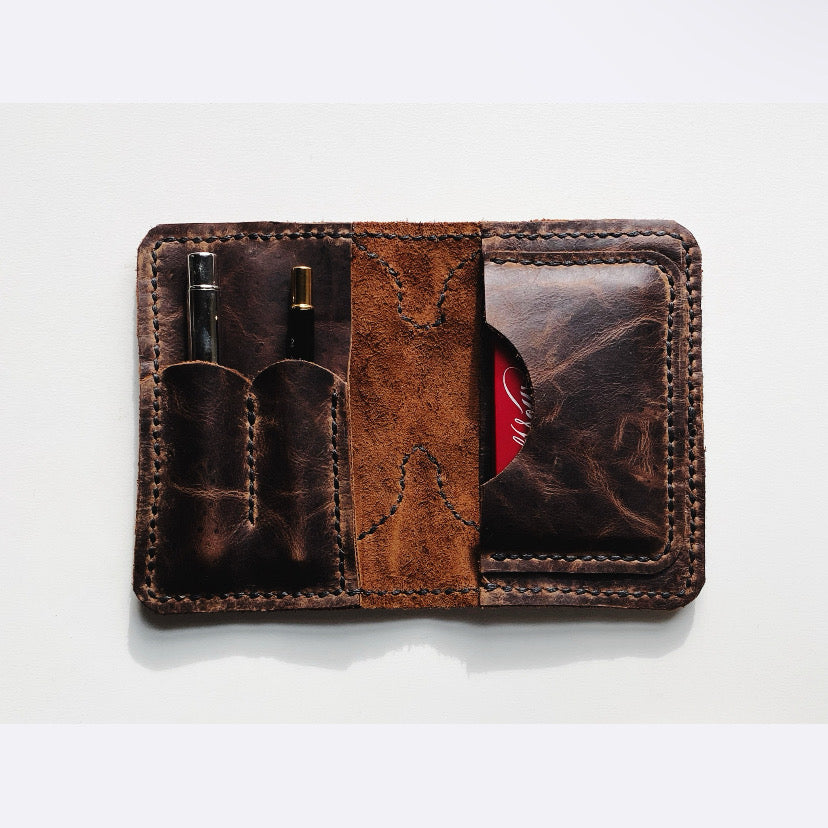 Leather Watercolor Notebook Organizer - Traveler's Notebook (watercolor, passport size)