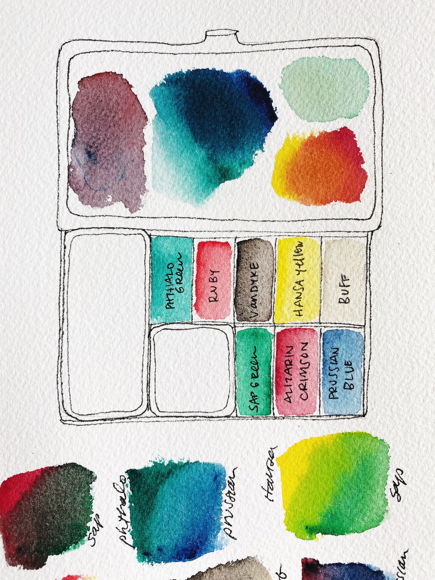 Happy Little Palette (Collab with Kristin Van Leuven) - 8 standard pans & 2 mixing pans