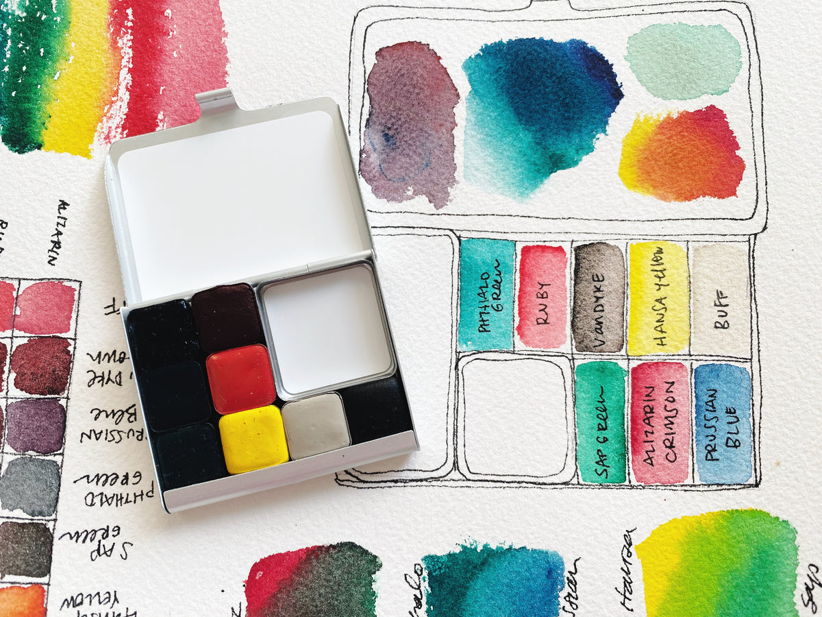 MINI Happy Little Palette - 8 mini paints & 1 mini mix pan
