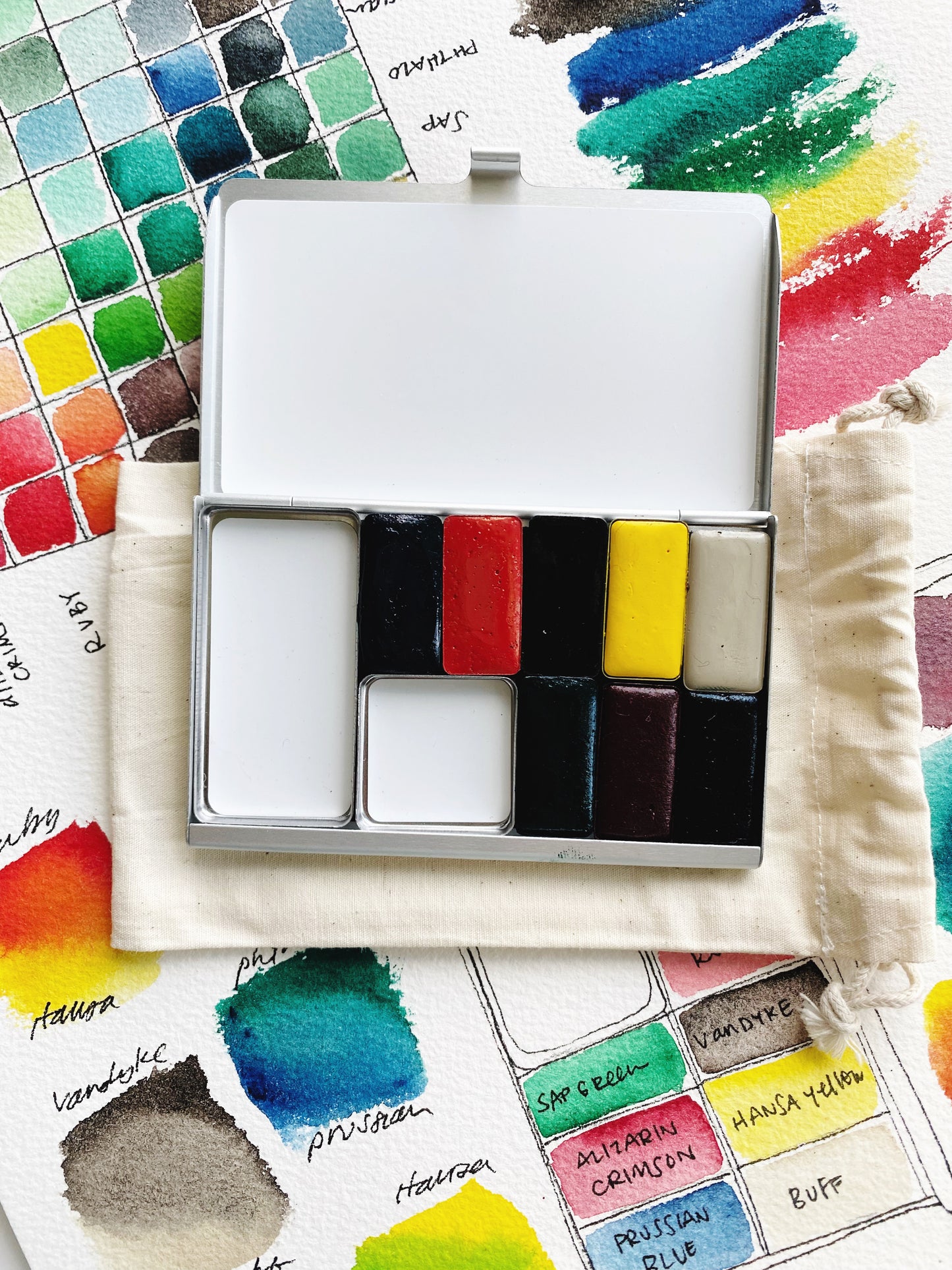 Happy Little Palette (Collab with Kristin Van Leuven) - 8 standard pans & 2 mixing pans