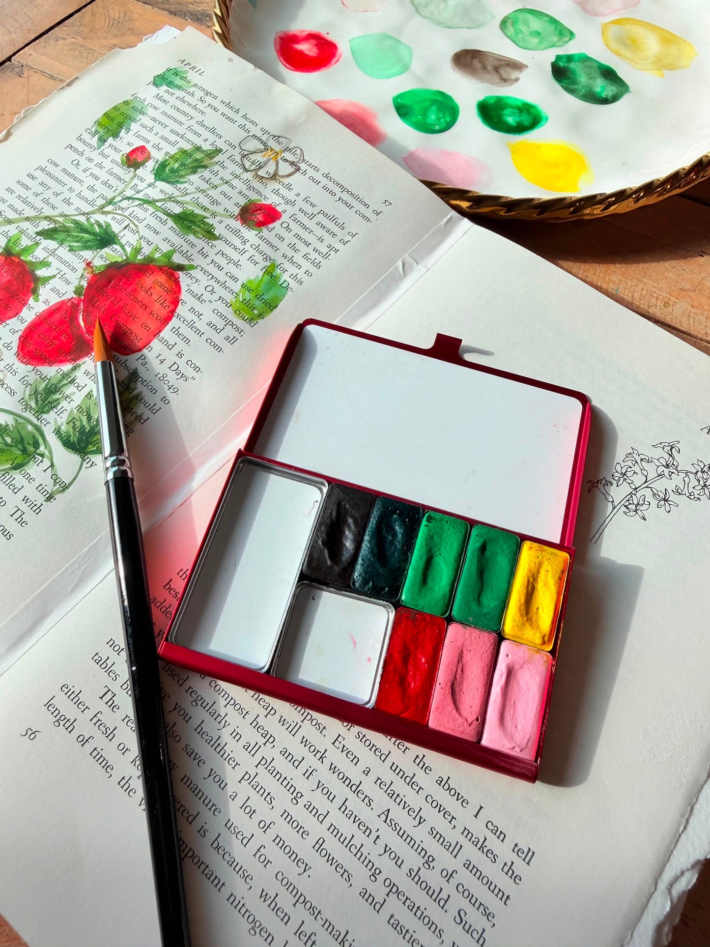 Strawberry Fields Palette – A Collaboration with Bree from @watercolorsbybree - Limited Edition Pocket Watercolor Set