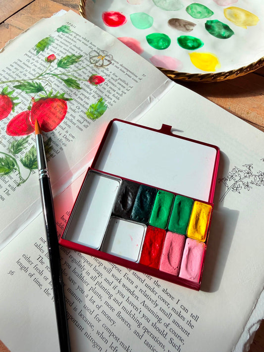 Strawberry Fields Palette – A Collaboration with Bree from @watercolorsbybree - Limited Edition Pocket Watercolor Set