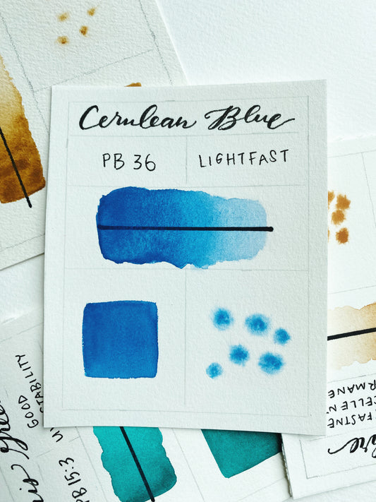Cerulean Blue – Nontoxic Handmade Watercolor Paint in Stainless Steel Pan | PB36 | Lightfast