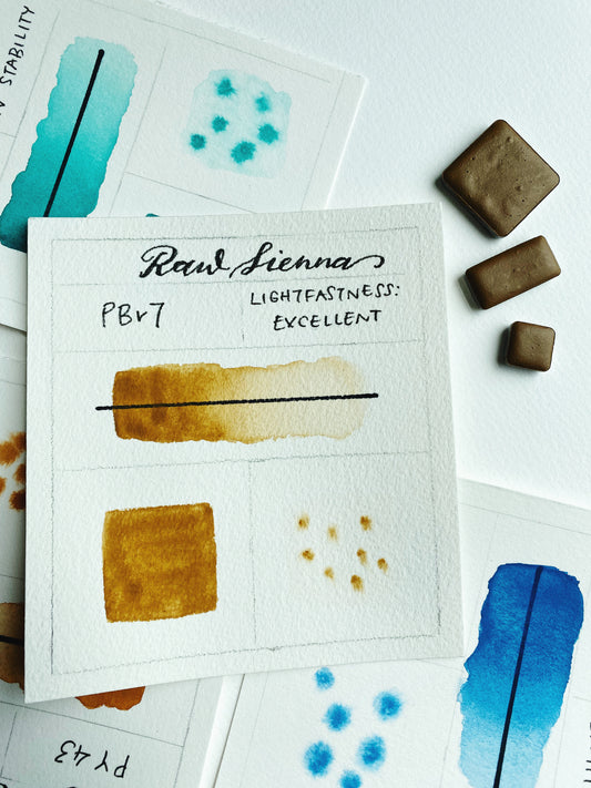 Raw Sienna – Nontoxic Handmade Watercolor Paint in Stainless Steel Pan | PBr7 | Lightfast & Transparent