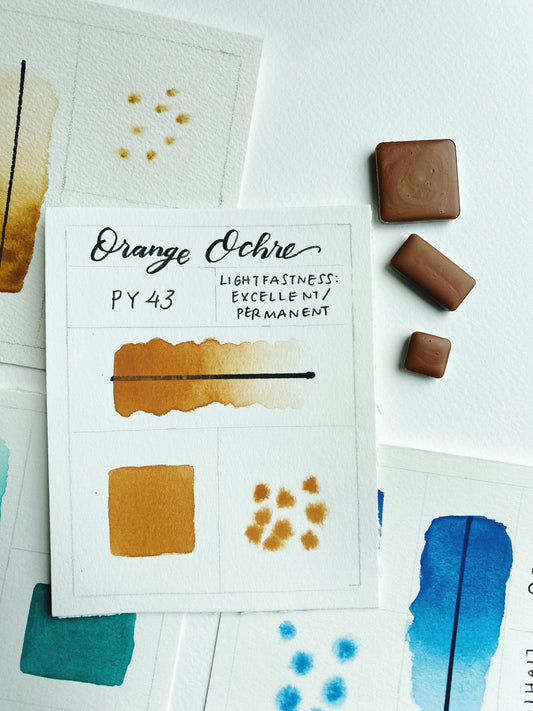 Orange Ochre – Nontoxic Handmade Watercolor Paint in Stainless Steel Pan | PY43 | Lightfast & Opaque
