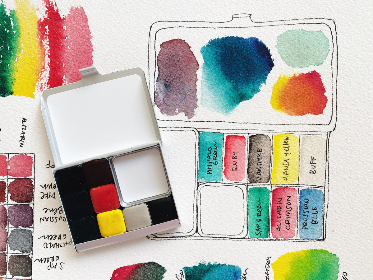 MINI Happy Little Palette - 8 mini paints & 1 mini mix pan