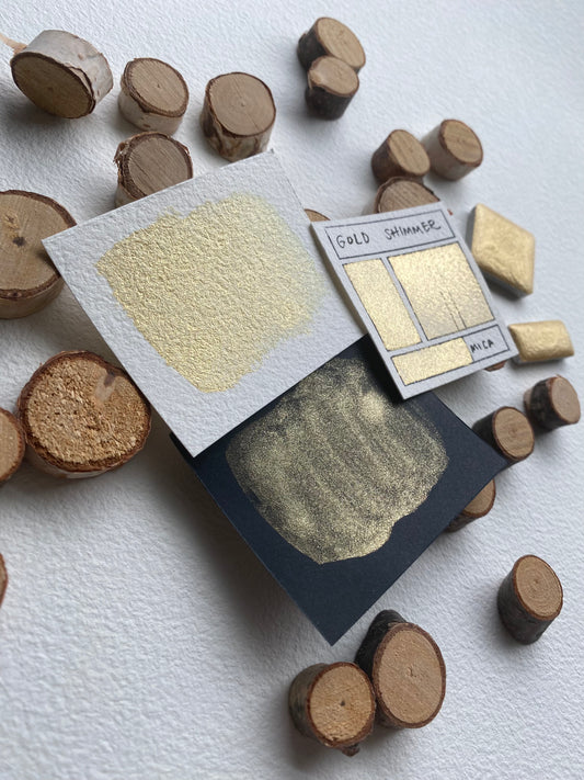 Gold Shimmer - Handmade Watercolor